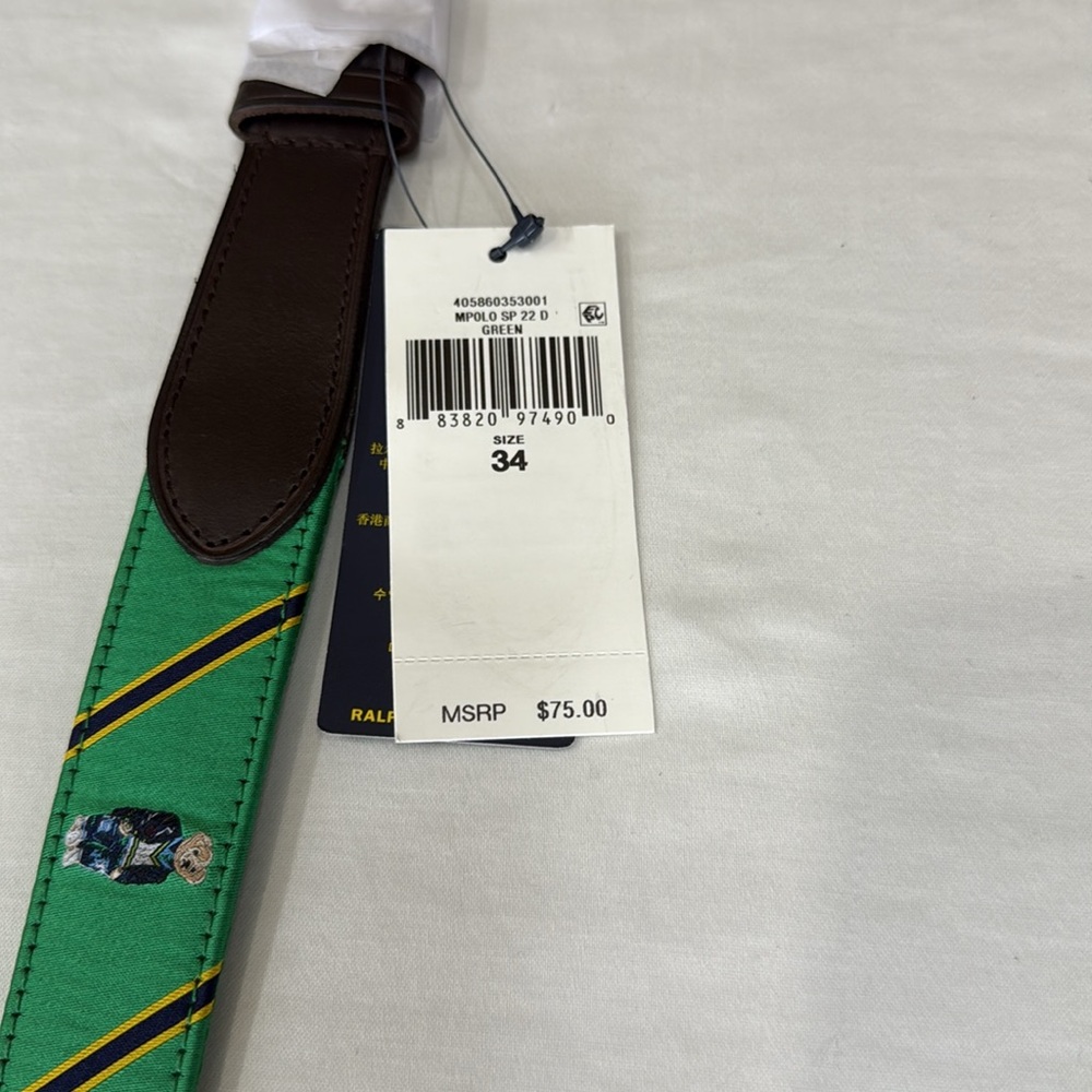 Polo Ralph Lauren leather men's trim Polo Bear beltThe world's best-dressed bear - Picture 3 of 11